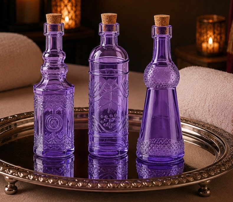 three body oil glass bottles